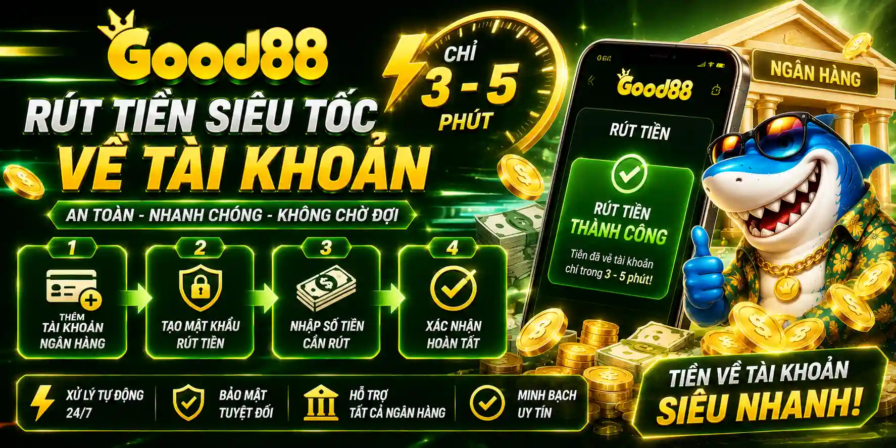 Hướng Dẫn Rút Tiền Thắng Cược GOOD88 Về Tài Khoản